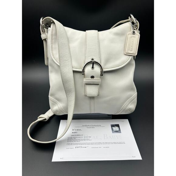 Coach Handbags - Vintage Coach Soho Duffle Crossbody Ivory Leather Y2K Bag COA L04D-9480